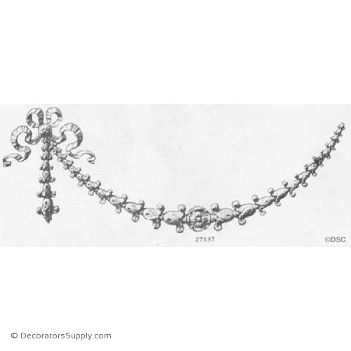 Plaster Festoon-Empire-42" X 18 1/2"-1" Relief-Decorators Supply