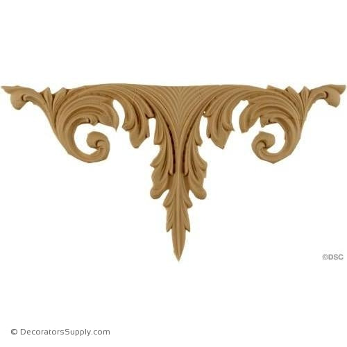 Scroll Leaf 4 High 7 1/2 Wide-ornaments-furniture-woodwork-Decorators Supply