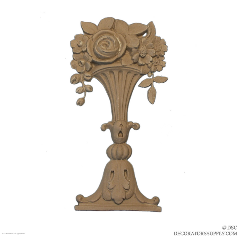 Floral Basket - 3 1/4 Wide x 6 1/4 High-ornaments-for-furniture-woodwork-Decorators Supply