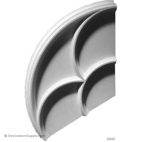 Plaster Medallion 55 x 3 7/8" Rib 1 3/4" x 1 1/2" 3 Pieces-ceiling-ornament-Decorators Supply