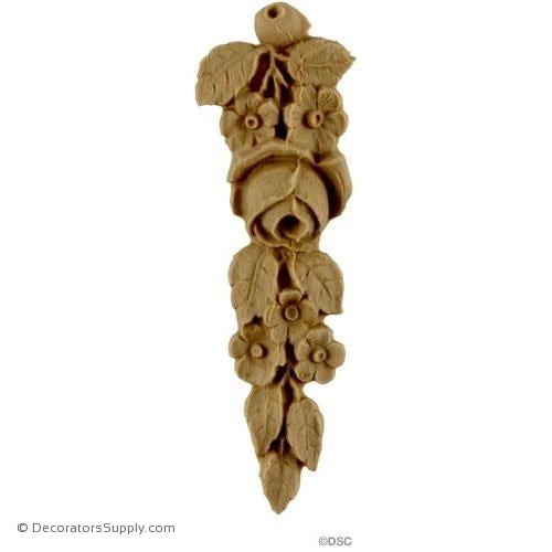 Rose/Floral Drop 4 High 1 1/4 Wide-ornaments-furniture-woodwork-Decorators Supply
