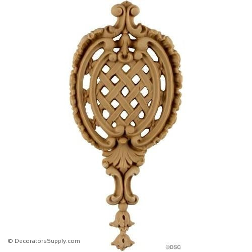 Lattice and Shell Drop-ornaments-furniture-woodwork-Decorators Supply