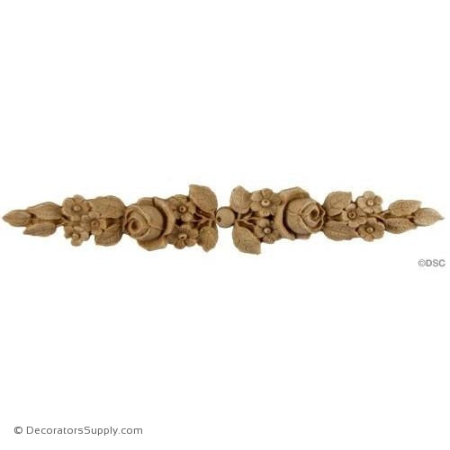 Floral Rose Linear 1 1/4 High 7 1/2 Wide-ornaments-furniture-woodwork-Decorators Supply