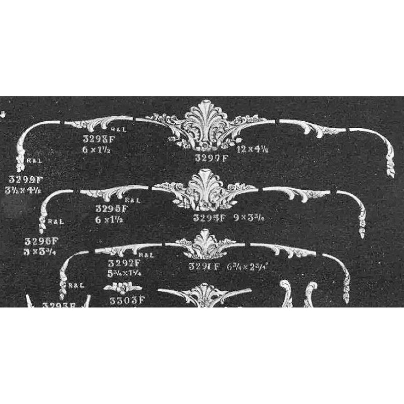 Cartouche Offered in 3 Sizes From 6-3/4" to 12" With Matching End Pieces