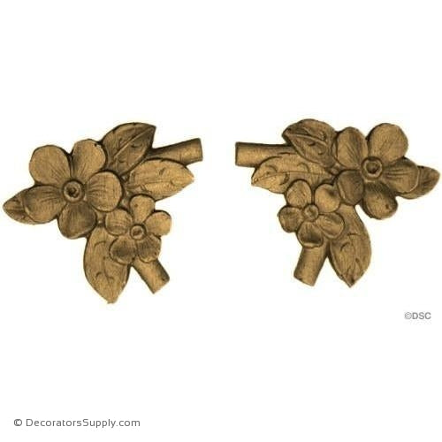 Floral 2 High 2 1/4 Wide-ornaments-furniture-woodwork-Decorators Supply