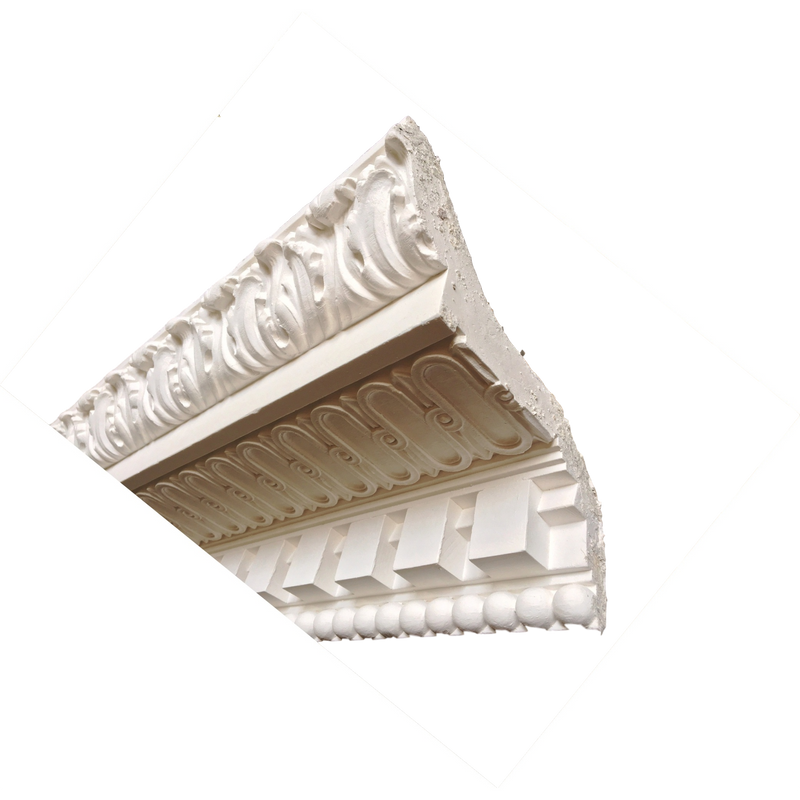 Plaster Crown French Acanthus Dentil 6 1/2" P x 6" D