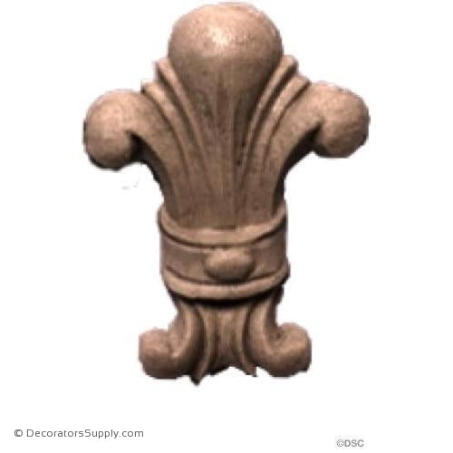 Flower - 1 1/4 High 1 Wide-ornaments-furniture-woodwork-Decorators Supply
