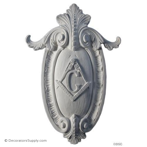 Plaster Shield-LouisXIV-19" X 13"-1 1/4" Relief-Decorators Supply