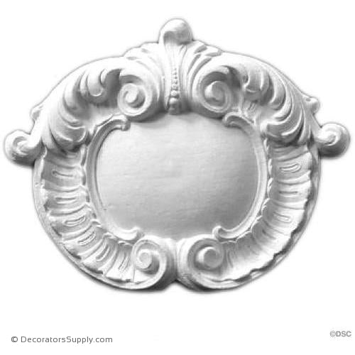 Plaster Shield-French-9 1/2" X 7 1/2"-1 1/2" Relief-Decorators Supply