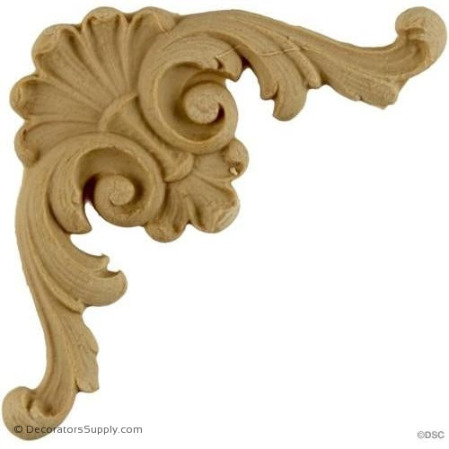 Shell Scroll or Corner - 2 3/4 High 2 3/4 Wide-appliques-for-woodwork-furniture-Decorators Supply