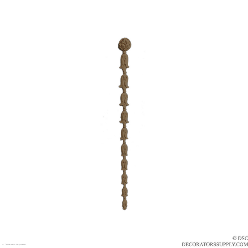 Bellflower Drop With Rosette 15 1/4 High 1 1/8 Wide-ornaments-furniture-woodwork-Decorators Supply