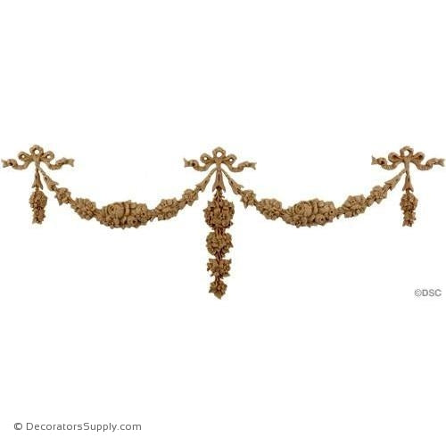 Floral Swag 3 7/8 High 9 1/4 Wide-applique-onlay-for-furniture-woodwork-Decorators Supply