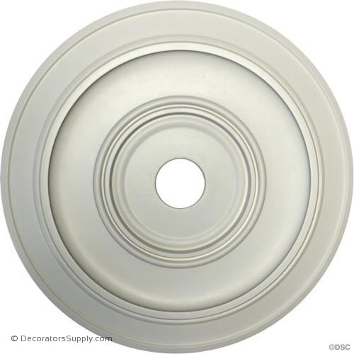 Plaster Medallion-Smooth-17 1/4" Dia X 3/4" Rel-2 5/16" Hole-ceiling-ornament-Decorators Supply