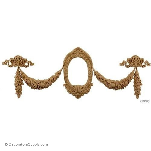 Floral Swag 6 1/4 High 14 7/8 Wide-applique-onlay-for-furniture-woodwork-Decorators Supply