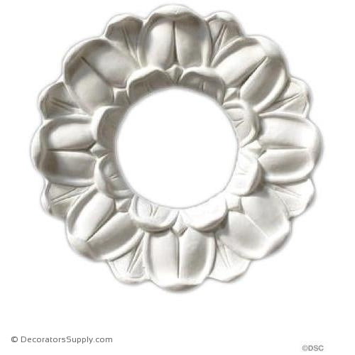 Plaster Medallion-Roman-8 Dia X 1 1/2 Relief-3 1/2 Hole-ceiling-ornament-Decorators Supply