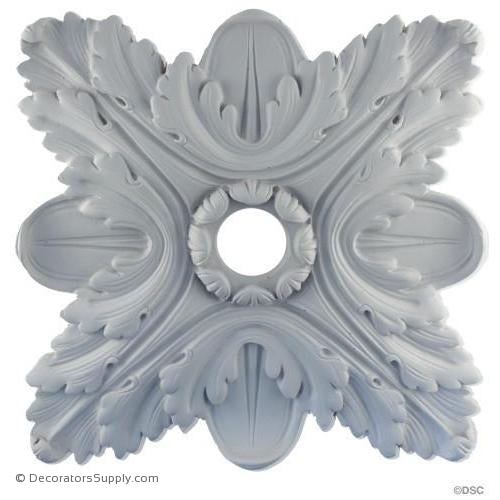 Plaster Medallion-13 1/2 X 13 1/2 X 1 Relief-1 3/4 Hole-ceiling-ornament-Decorators Supply
