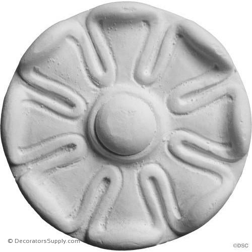 Plaster Rosette-Classic-2 1/8" Diameter X 1/2" Relief-ceiling-ornament-Decorators Supply