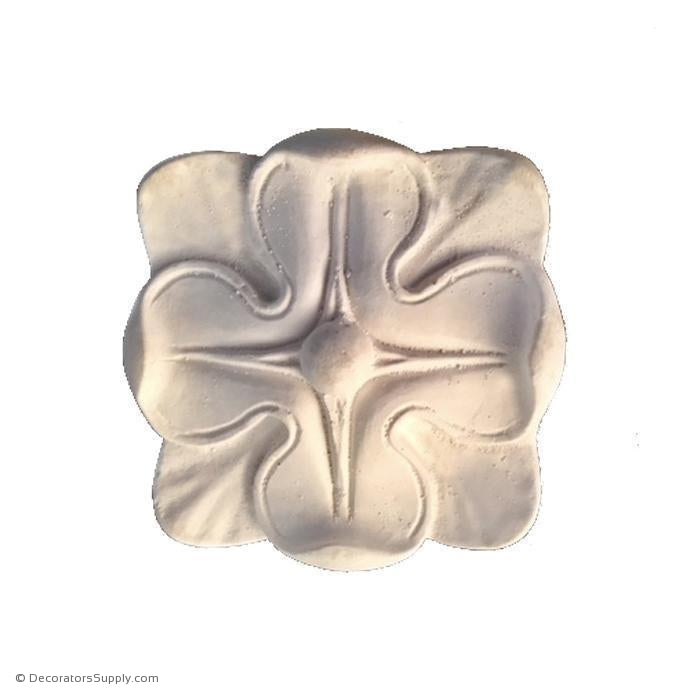 Plaster Rosette-Roman-2 7/8" X 2 7/8"-3/4" Relief-ceiling-ornament-Decorators Supply
