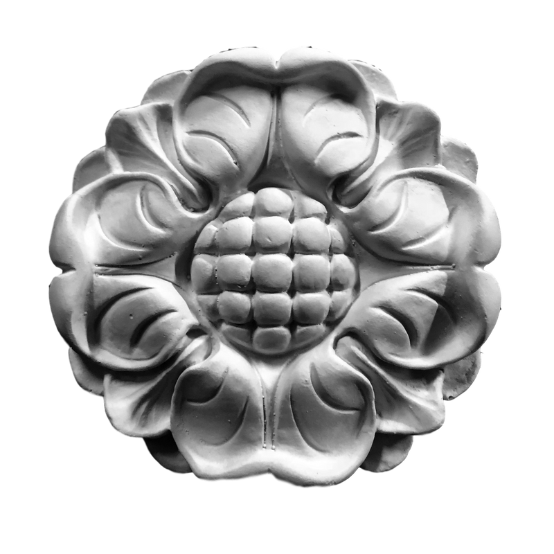 Plaster Sunflower Rosette--Roman--4 3/4" X 1" Relief