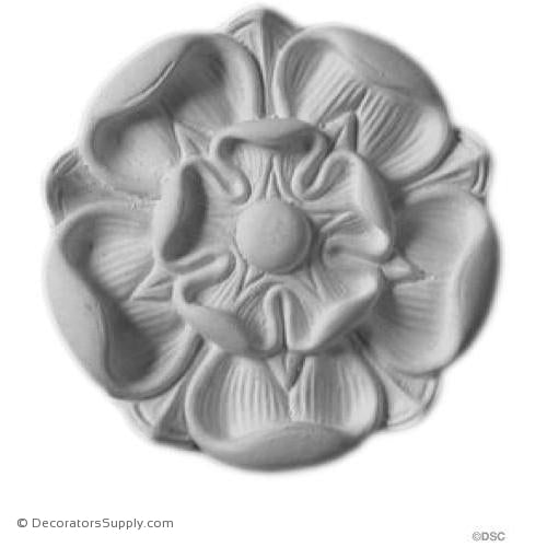 Plaster Rosette - 4 7/8" Dia x 3/4" Relief-ceiling-ornament-Decorators Supply
