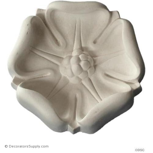 Plaster Rosette-Roman-3 3/4" Diameter X 1 1/4" Relief-ceiling-ornament-Decorators Supply