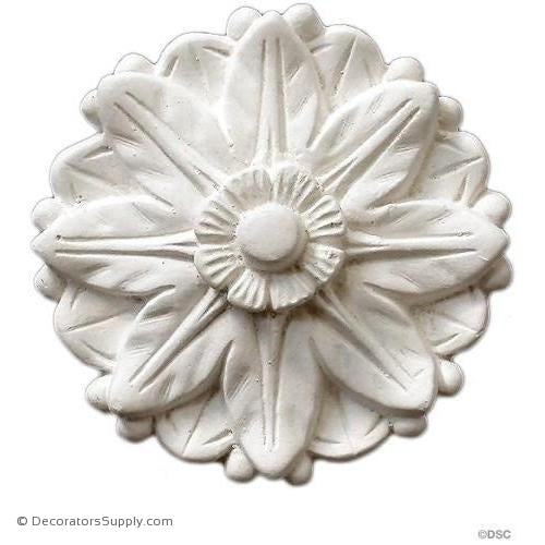 Plaster Rosette-Classic-4" Diameter X 1" Relief-ceiling-ornament-Decorators Supply