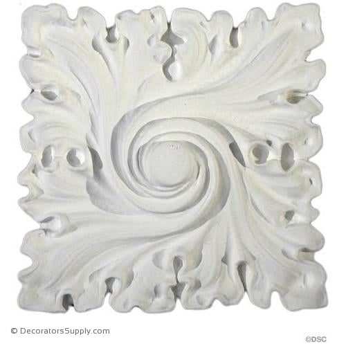 Plaster Rosette-Gothic-6" Square X 1 1/4" Relief-ceiling-ornament-Decorators Supply