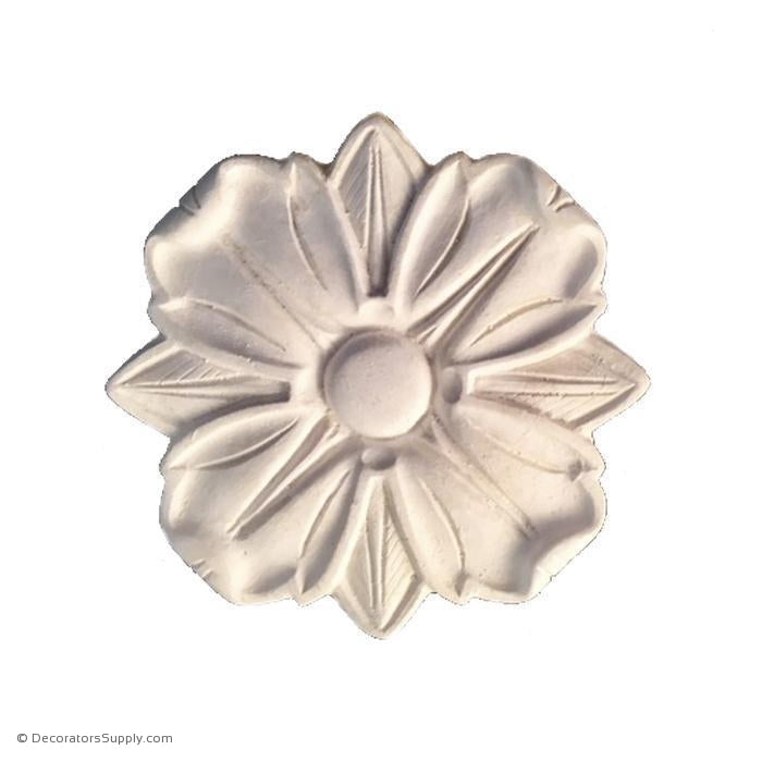 Plaster Rosette-Roman- 4" Diameter X 1/2" Relief-ceiling-ornament-Decorators Supply