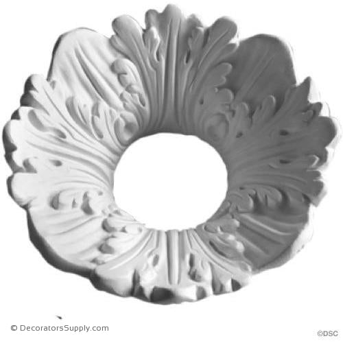 Plaster Bulb Ring-6" Diameter X 2 1/2" Relief-2 1/4" Hole-ceiling-ornament-Decorators Supply