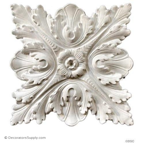 Plaster Rosette-Italian-10 1/2" X 10 1/2"-1" Relief-ceiling-ornament-Decorators Supply