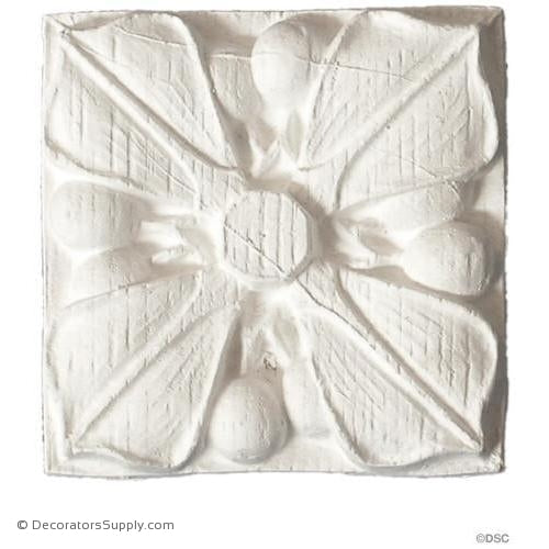 Plaster Rosette-Gothic-3" Square X 1/2" Relief-ceiling-ornament-Decorators Supply