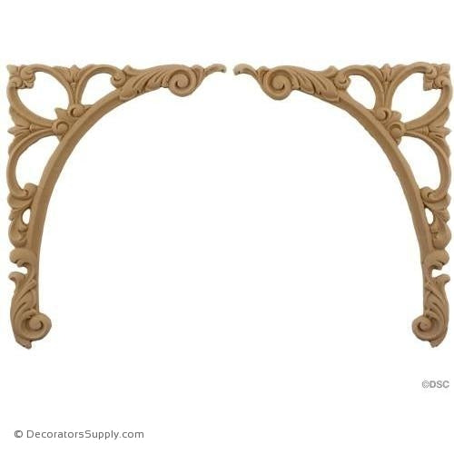 Spandrel Leaf Corners 7 High 5 1/4 Wide-appliques-for-woodwork-furniture-Decorators Supply