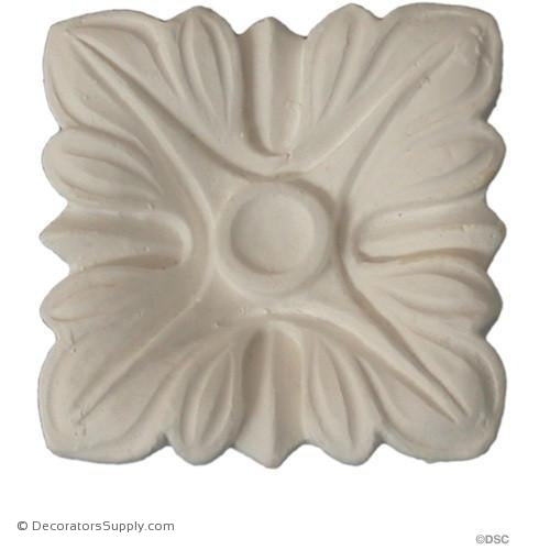 Plaster Rosette - Roman - 2 1/2" x 2 1/2" x 5/8" Relief-ceiling-ornament-Decorators Supply