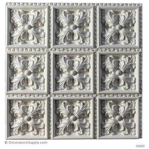 Plaster Italian Ceiling- 24 1/2" Sq. Panels-1 1/4" Relief-Hand-cast-all-natural-Decorators Supply