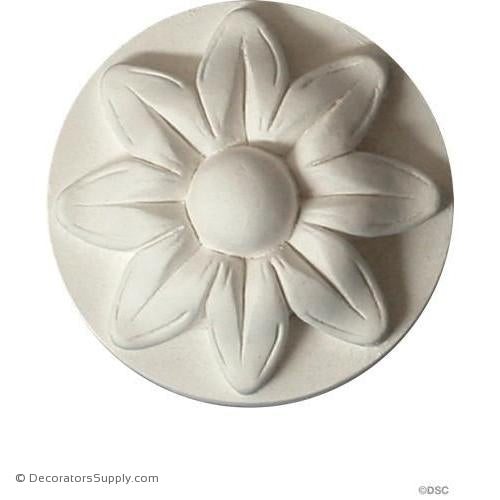 Plaster Rosette-Classic-2" Diameter X 7/8" Relief-ceiling-ornament-Decorators Supply