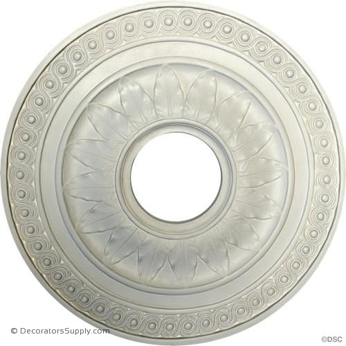 Plaster Medallion 16 1/2 " Dia X 5/8" Relief 4 1/4" Hole-ceiling-ornament-Decorators Supply