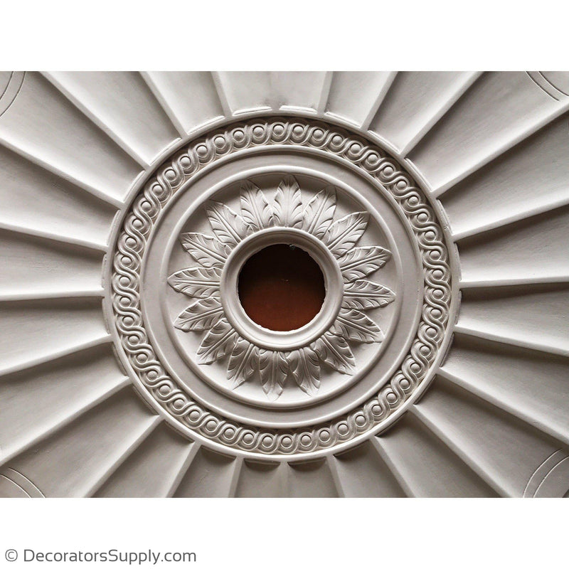 Plaster Medallion 36" Diameter X 7/8" Relief 4 1/4" Hole
