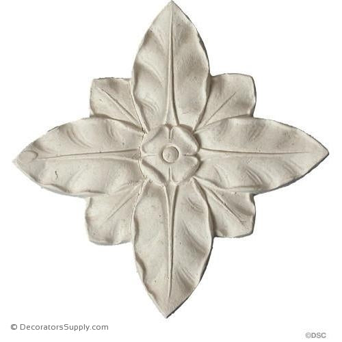 Plaster Rosette-Classic-3 3/8" Square X 3/8" Relief-ceiling-ornament-Decorators Supply