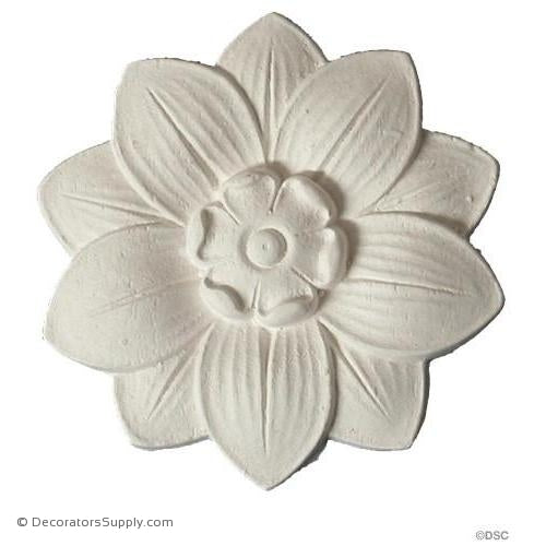 Plaster Rosette-Classic-3" Diameter X 1/4" Relief-ceiling-ornament-Decorators Supply