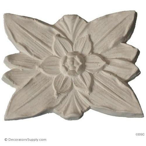 Plaster Rosette-Classic-3 1/2" X 4 1/2"-3/8" Relief-ceiling-ornament-Decorators Supply