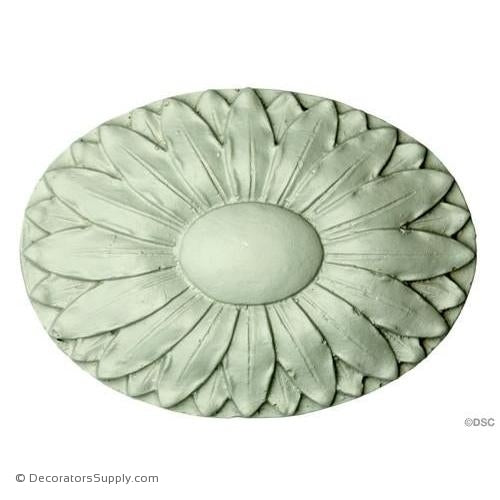 Plaster Oval Rosette-Adams-4" X 5 1/2"-3/4" Relief-ceiling-ornament-Decorators Supply