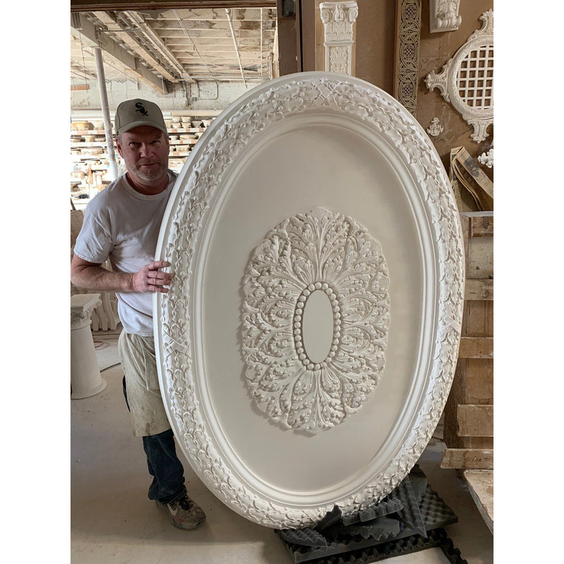 2 Sizes: 72" x 48" & 47-1/4" x 31-5/8" Plaster Oval Medallion French