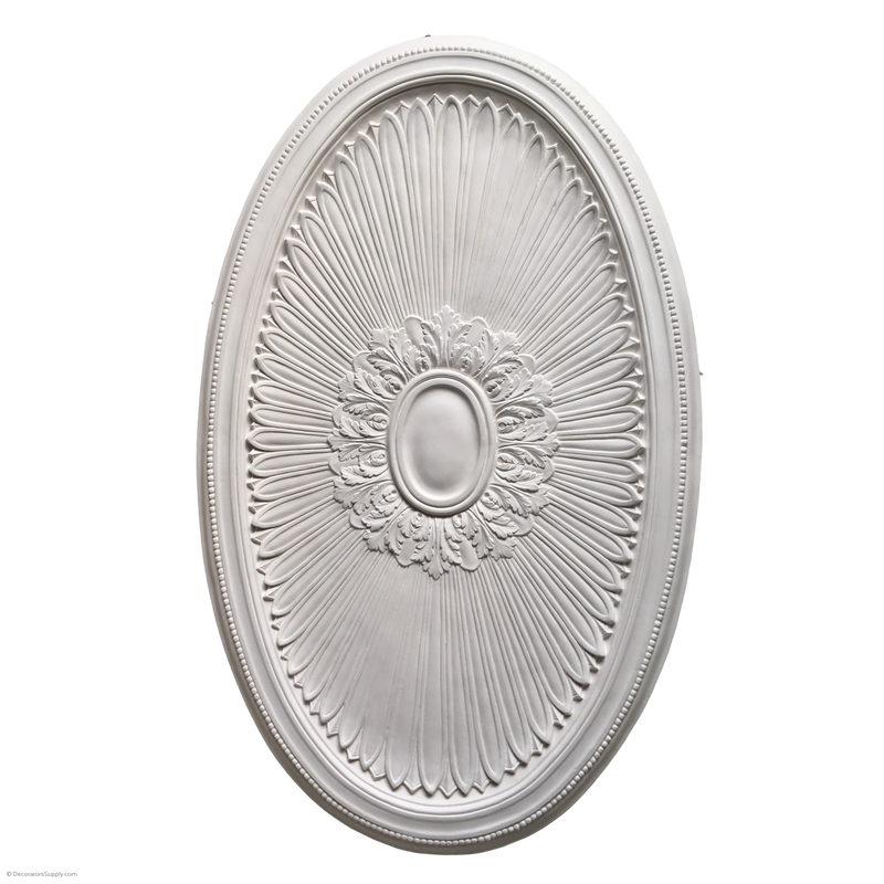 54" x 33-7/8" Plaster Oval Medallion Louis XIV x 1-1/2" Relief