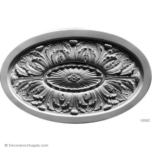 Plaster Oval Medallion-Italian-22 3/4" X 36 3/8"-3/4" Rel-ceiling-ornament-Decorators Supply