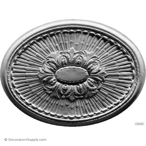 Plaster Oval Medallion-LouisXVI-25 1/4" X 32 1/2"-1 1/2" Rel-ceiling-ornament-Decorators Supply