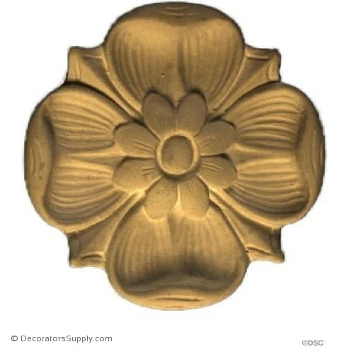 Plaster Rosette-Roman-3 7/8" Diameter X 1/2" Relief-ceiling-ornament-Decorators Supply