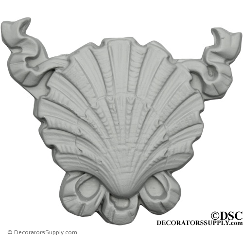 Plaster ShellColonial4 1/4" X 4 1/4"1/2" Relief-Hand-cast-ceiling-ornaments-Decorators Supply