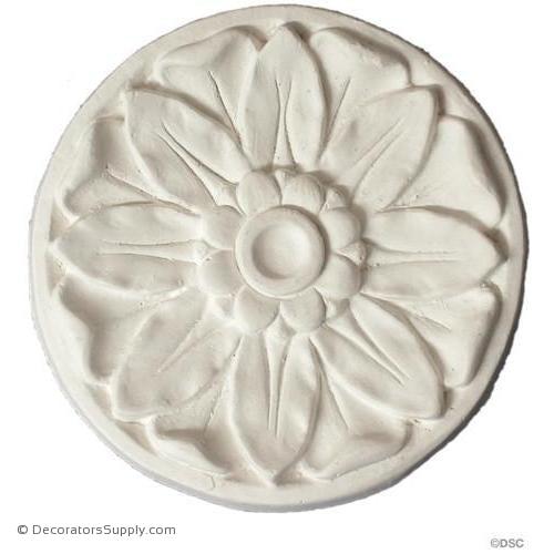 Plaster Rosette-Classic-4 1/8" Diameter X 1/2" Relief-ceiling-ornament-Decorators Supply