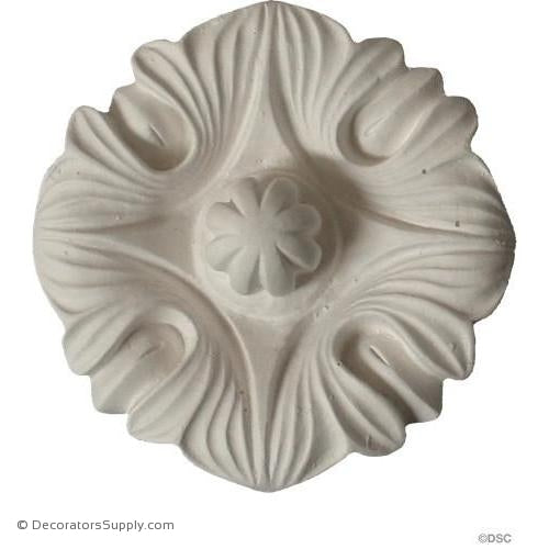 Plaster Rosette-Roman-3 3/4" Diameter X 2" Relief-ceiling-ornament-Decorators Supply