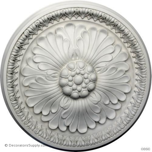 Plaster Medallion-Roman-15" Diameter X 1 3/4" Relief-ceiling-ornament-Decorators Supply